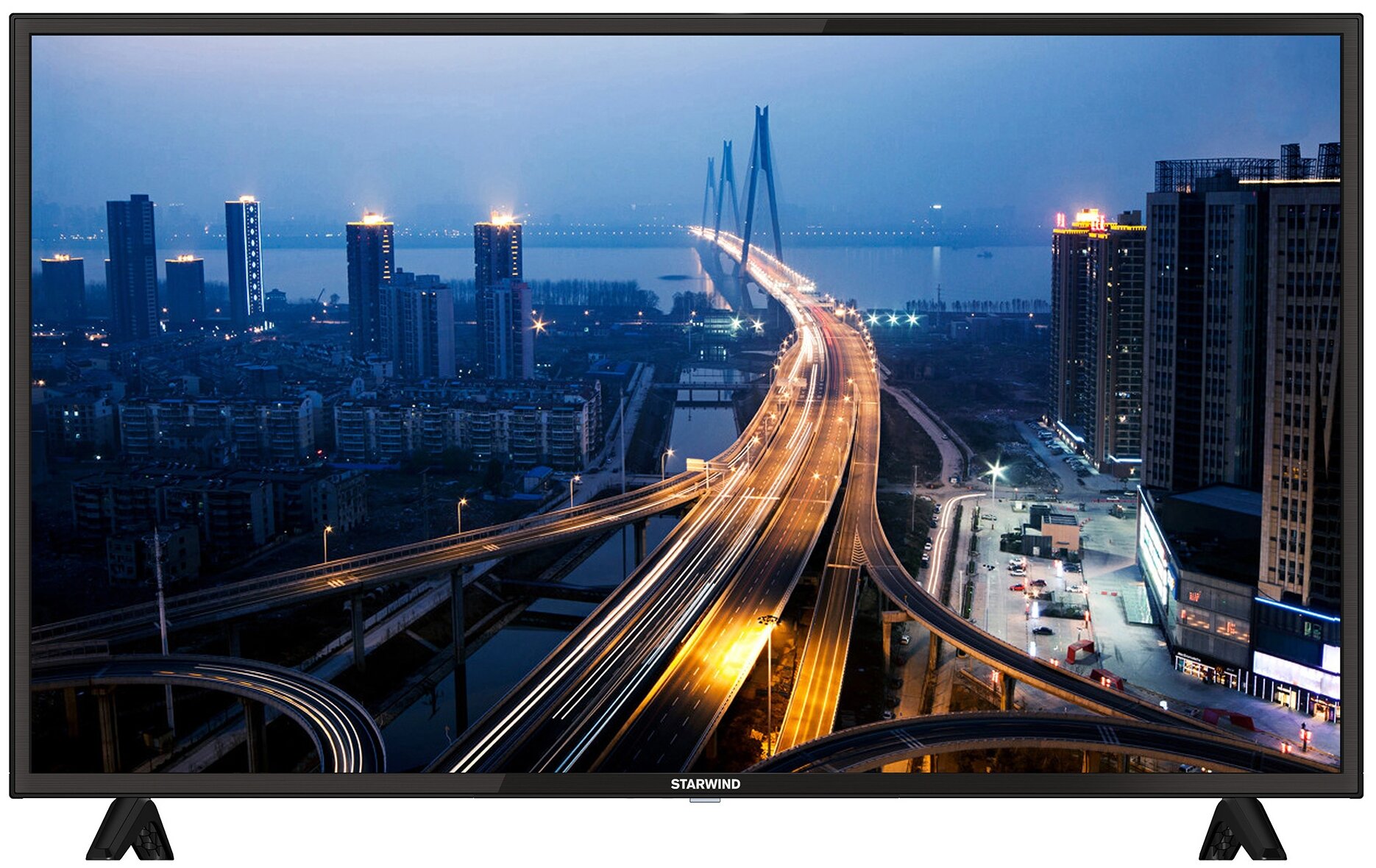 Телевизор LED Starwind 43" SW-LED43UB404 Яндекс.ТВ черный/Ultra HD/60Hz/DVB-T/DVB-T2/DVB-C/DVB-S/DVB-S2/USB/WiFi/Smart TV (RUS)