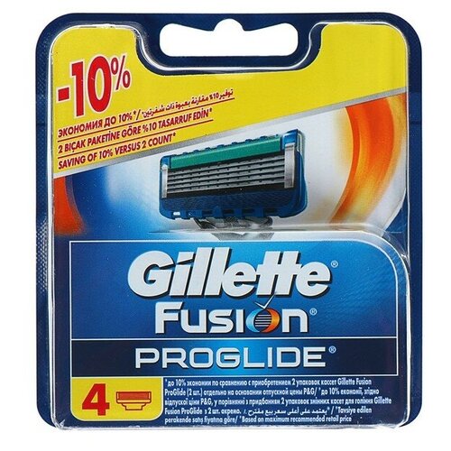 Сменные кассеты Gillette Fusion5 ProGlide, 5 лезвий, 4 шт. сменные кассеты для бритвы 4 шт gillette fusion5 proglide