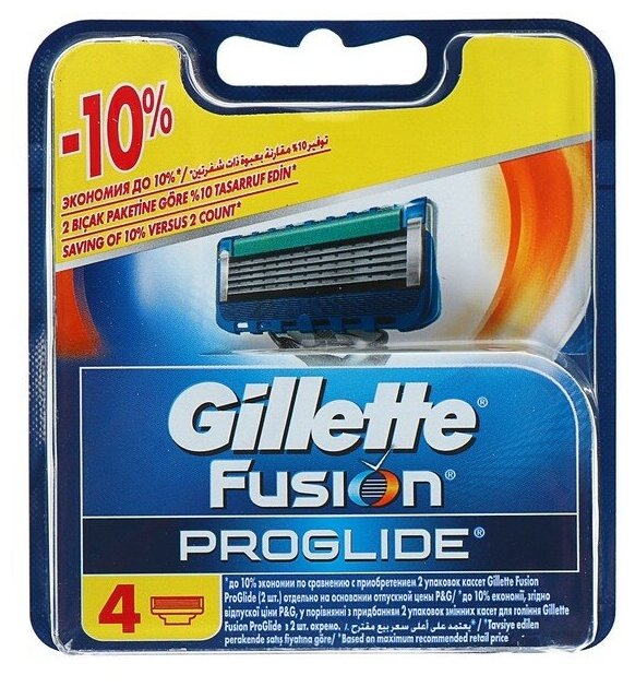 Сменные кассеты Gillette Fusion5 ProGlide, 5 лезвий, 4 шт.