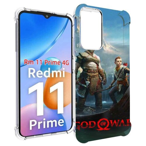 Чехол MyPads God Of War Кратос Атрей для Xiaomi Redmi 11 Prime 4G задняя-панель-накладка-бампер