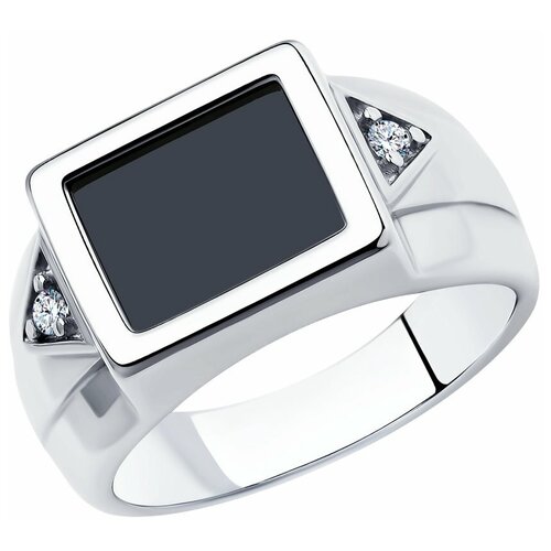 фото Кольцо diamant серебро, 925 проба, родирование, наношпинель, фианит, размер 22.5