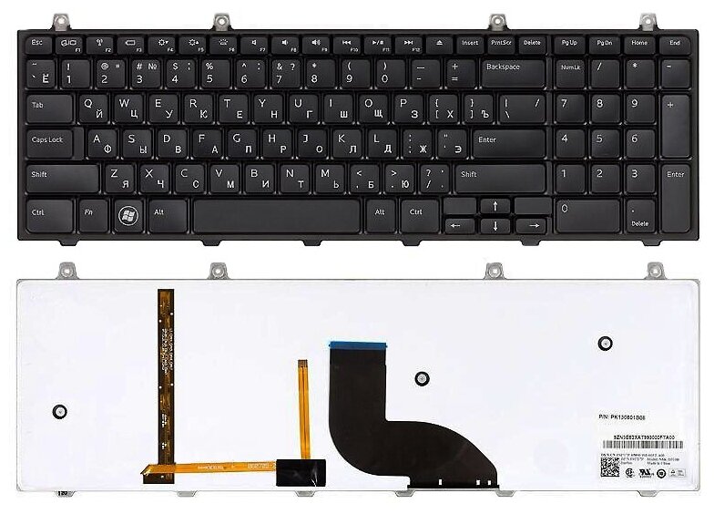 Клавиатура для ноутбука Dell 9ZN3E8210R черная с подсветкой 2420₽