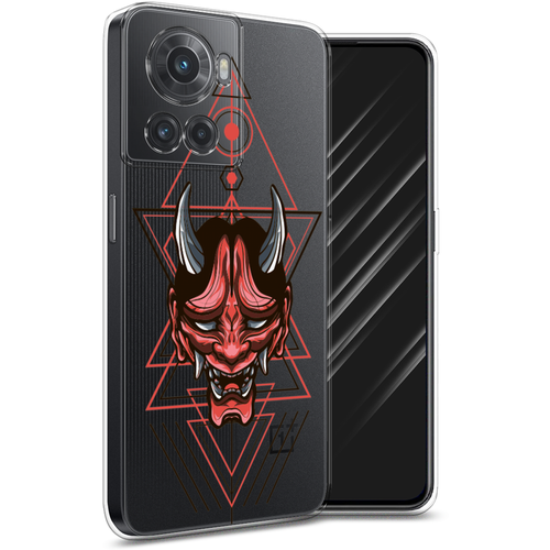 Силиконовый чехол на OnePlus 10R/Ace / Ван Плас 10R/Ace Hanya Oni mask, прозрачный