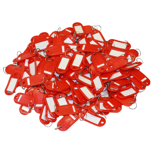 Бирка для ключей, 100 шт., красный бирка для ключей брелок bank active с кольцом пластиковая 5 цветов по 2 шт 10 шт