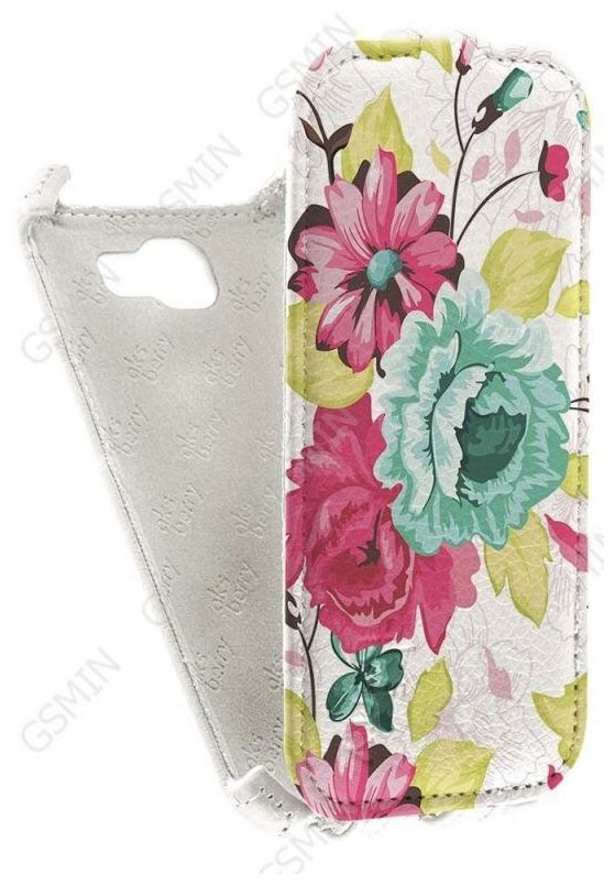 Кожаный чехол для LG K4 K130E Aksberry Protective Flip Case (Белый) (Дизайн 5/5)