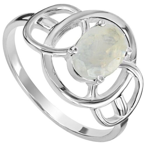 Кольцо Lazurit Online, серебро, 925 проба, лунный камень, размер 19.5, белый браслет из серебра с лунным камнем 83050028 sokolov средний вес изделия 2 4 гр длина 19 см