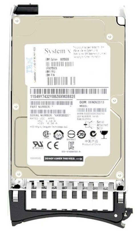 Внутренний жесткий диск IBM Жесткий диск 900GB 10K 6GB SAS SFF HDD V3700 00AR118 (00AR118)