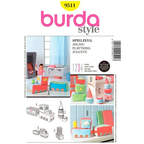 Выкройка BURDA №9511 Мягкие игрушки выкройка burda 5833 мягкие игрушки лебедь слон