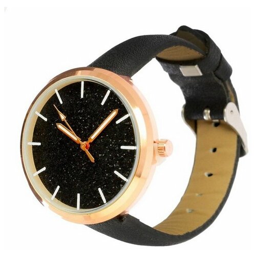 фото Часы наручные женские "космос", циферблат d=3.3 см, черые