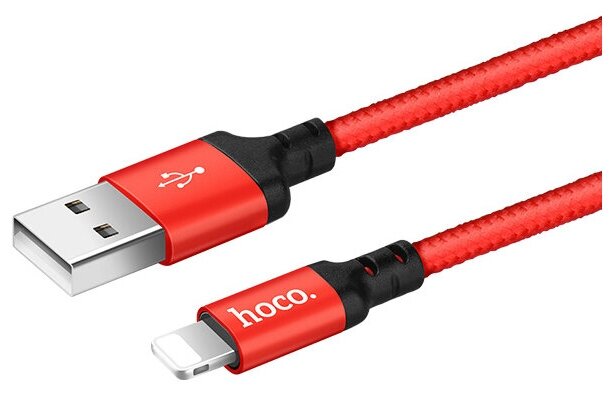 Аксессуар Hoco X14 Times Speed USB - Lightning 2m Black-Red 6957531062899