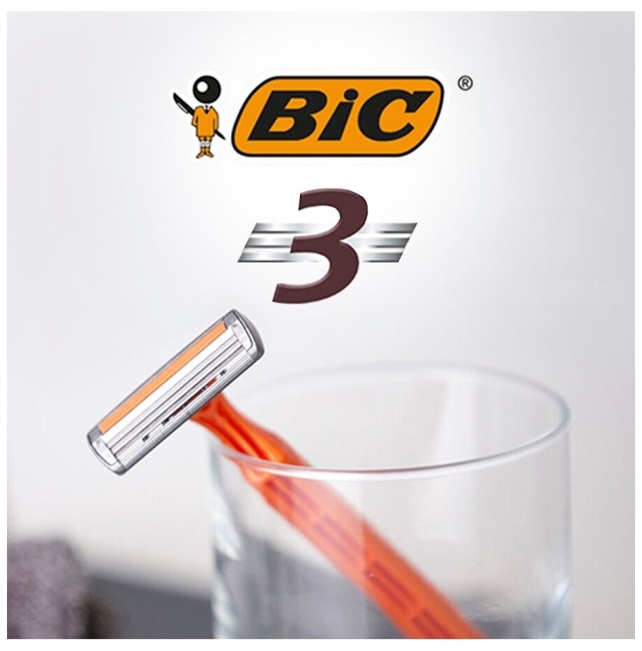 Бритвенный станок с 3 лезвиями для чувствительной кожи 3 Sensitive Bic 4 шт Societe BIC - фото №16