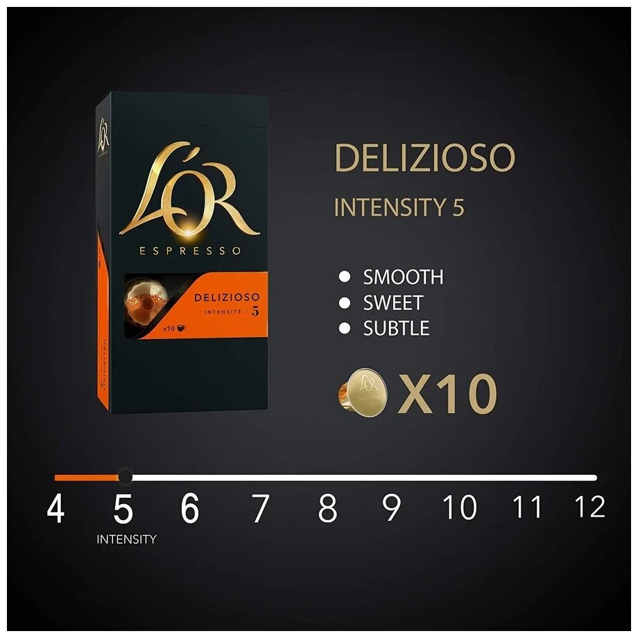 Кофе капсульный L`OR Espresso Delizioso, капсулы, совместимые с кофемашинами NESPRESSO®, 5, 520грамм [8052177] L'or - фото №14