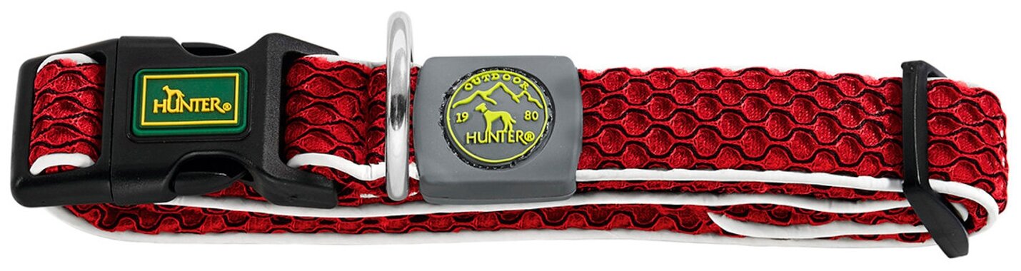 Hunter ошейник для собак Hilo Vario Basic 30-43 см, сетчатый текстиль, красный
