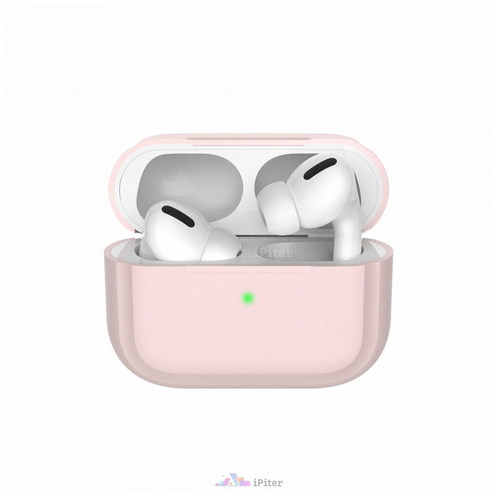 Чехол Deppa для футляра наушников Apple AirPods Pro, силикон, розовый - фото №1