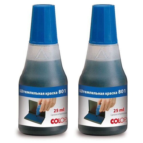 Краска штемпельная Colop 801 синяя, 2х25 мл