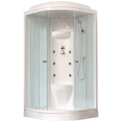 , Royal Bath RB 90HK7, прозрачное стекло, низкий поддон, 90х90 см, белый
