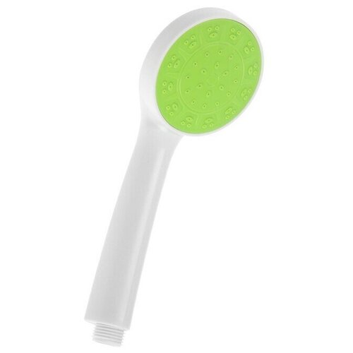 Душевая лейка ZEIN Z0207, пластик, 1 режим, цвет белый с зеленой вставкой