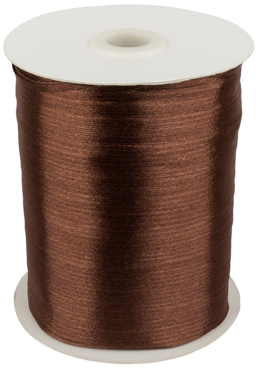 Лента атласная для вышивки, ширина 3 мм, длина 795 м, цвет коричневый