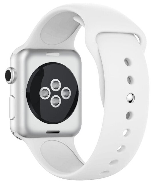 DF / Ремешок классический силиконовый для Apple Watch (42-44мм) DF iClassicband-02 (white) / белый