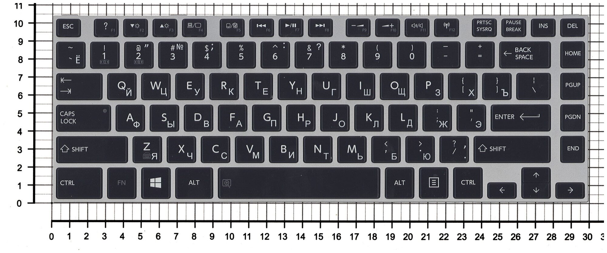 Клавиатура для ноутбука Toshiba Satellite M45T-A черная с серой рамкой и подсветкой