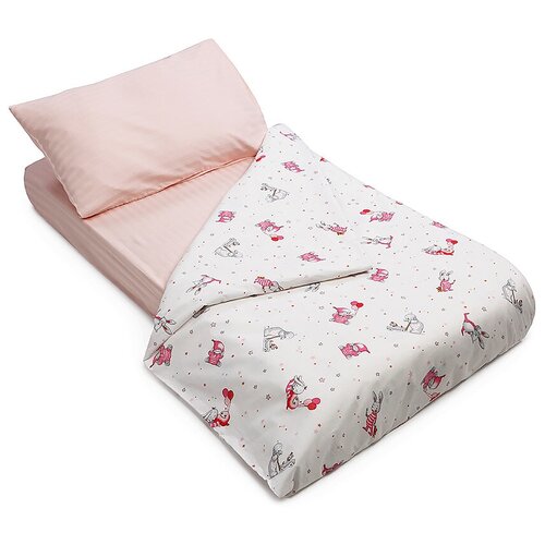 Детское постельное белье в кроватку 120*60 SWEET DREAMS MOSCOW розовый/персик
