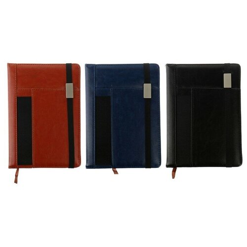 фото Ежедневник недатированный а5, 120 листов в клетку, на резинке, обложка кожзам, микс magic store