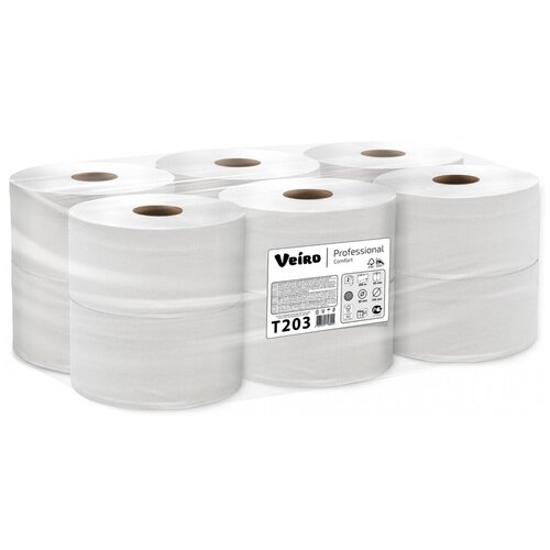 Туалетная бумага в средних рулонах Veiro Professional Comfort T203, 12 рулонов