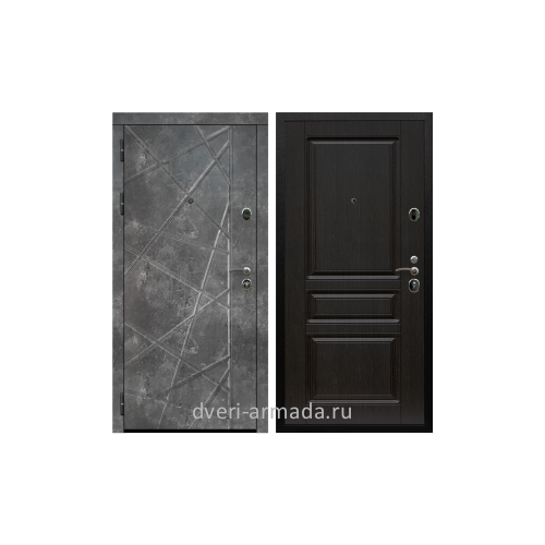 Дверь входная Армада Черная шагрень Бетон графит ФЛ - 69 / ФЛ-243 Венге МДФ панель 16 мм с фрезеровкой