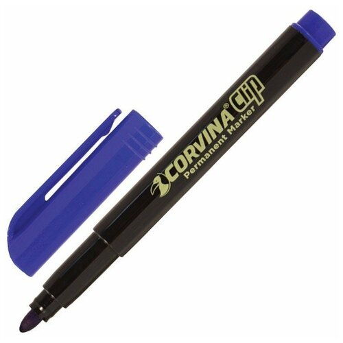 Corvina Маркер перманентный (нестираемый) CORVINA, круглый наконечник 2,5 мм, синий, Италия, 41289/02