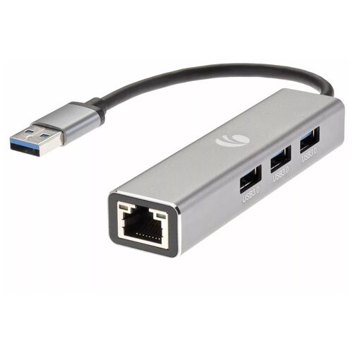 Концентратор USB 3.0 VCOM Telecom DH312A 3 х USB 3.0 RJ-45 серый концентратор usb 3 0 vcom telecom dh312a 3 х usb 3 0 rj 45 серый