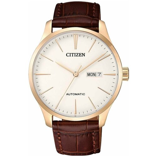 наручные часы citizen automatic коричневый белый Наручные часы CITIZEN Automatic NH8353-18A, золотой