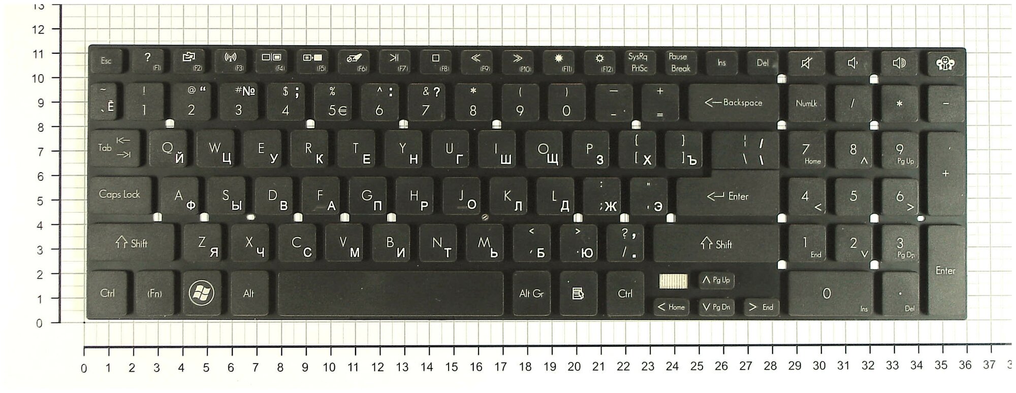 Клавиатура для ноутбука Packard Bell PK130HQ3A04 черная
