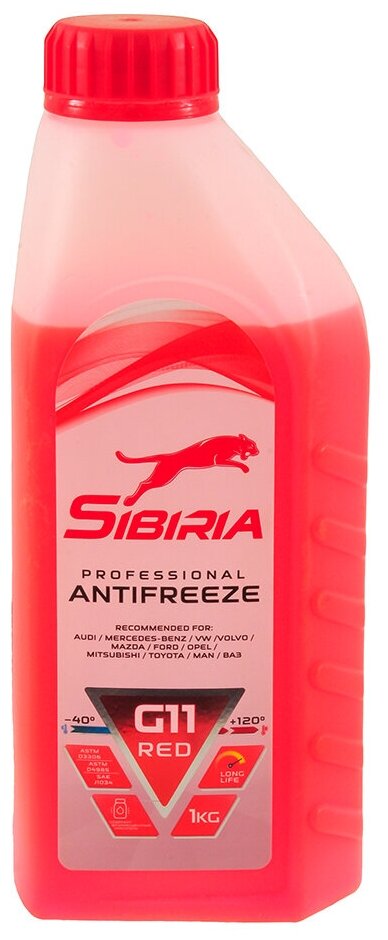 SIBIRIA Антифриз SIBIRIA -40 G11 красный 1 кг 805585