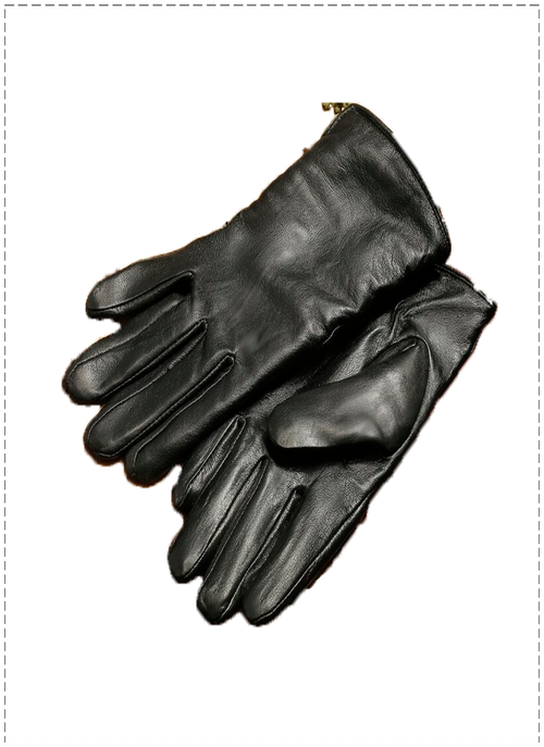 Перчатки кожаные мужские зимние с утепленным подкладом, чёрные