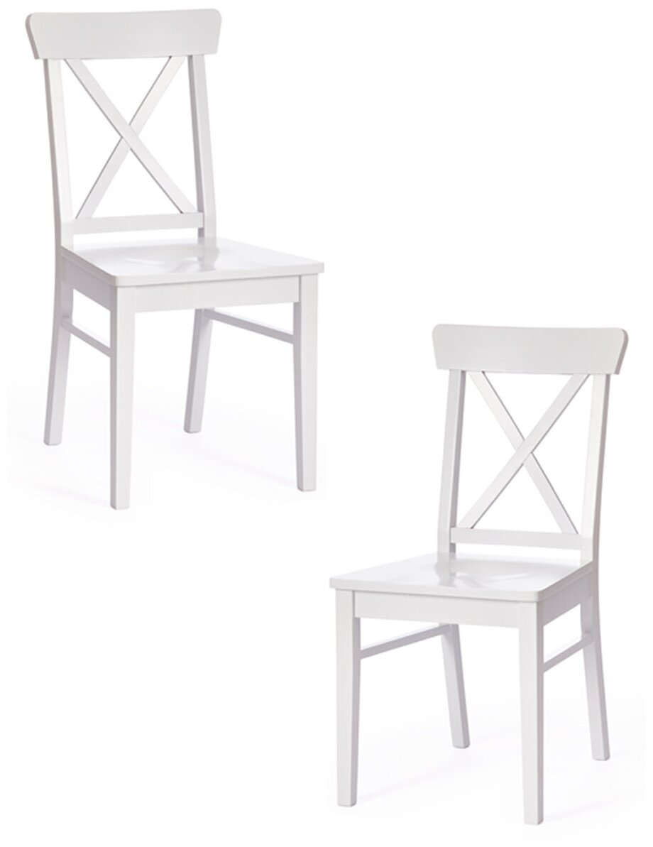 Комплект стульев TetChair Retro дерево гевея, МДФ, 44,3 x 55 x 89 x SH45см, Белый (White) (2 шт. в 1 упаковке)