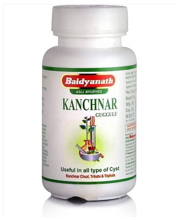 Таблетки Baidyanath Kanchnar guggulu, 30 г, 80 мл, 80 шт.