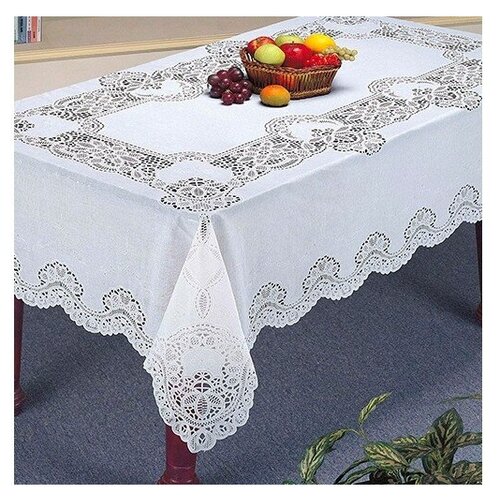 Скатерть ПВХ арт.С128 Crochet 137х180см белый
