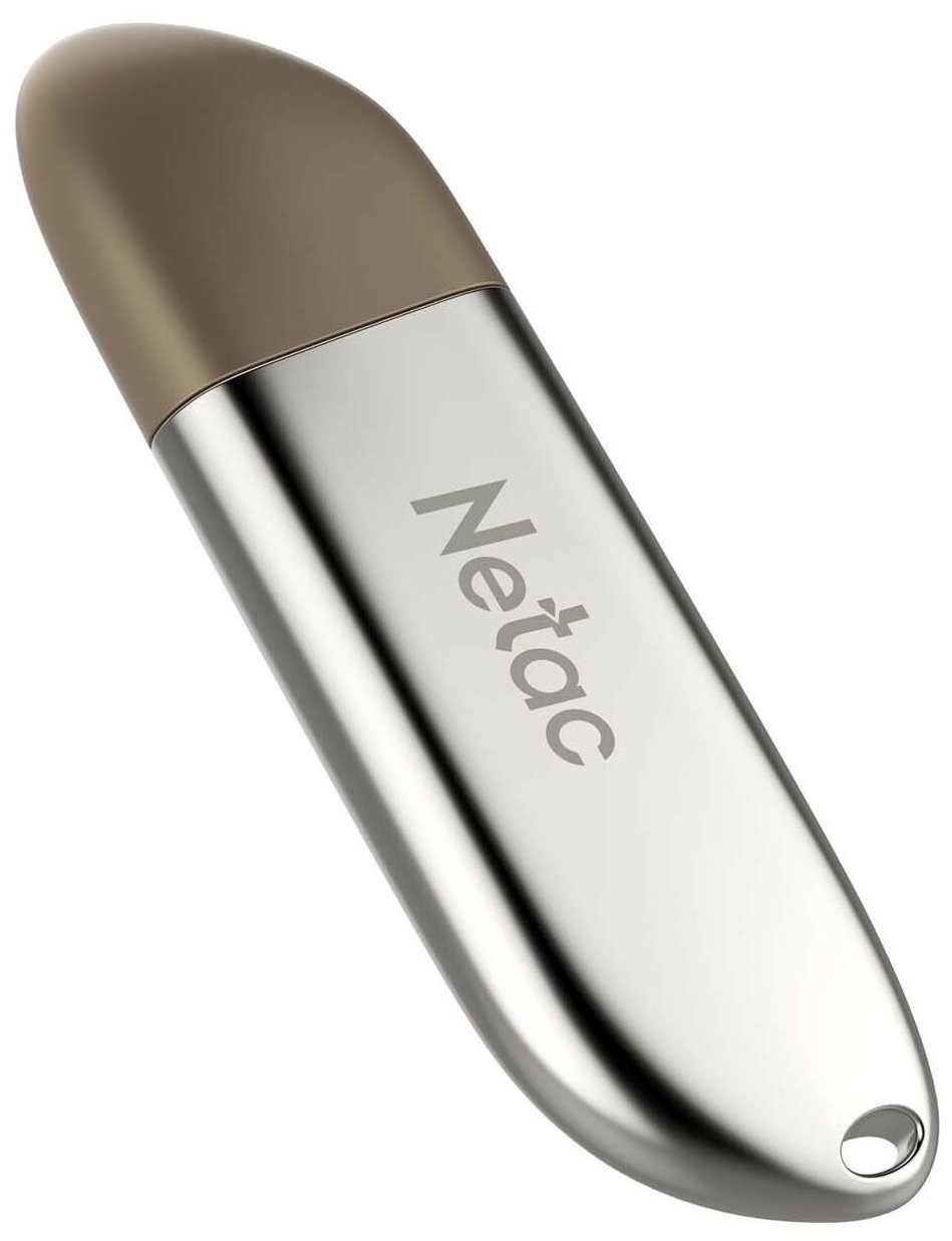 Флешка Netac U352 USB 2.0 8 ГБ, 1 шт., серебристый/коричневый - фото №1