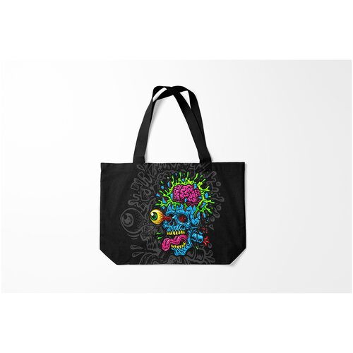 фото Сумка-шоппер / 46х35 см / популярные иллюстрации / черепа взрыв мозгов burnettie