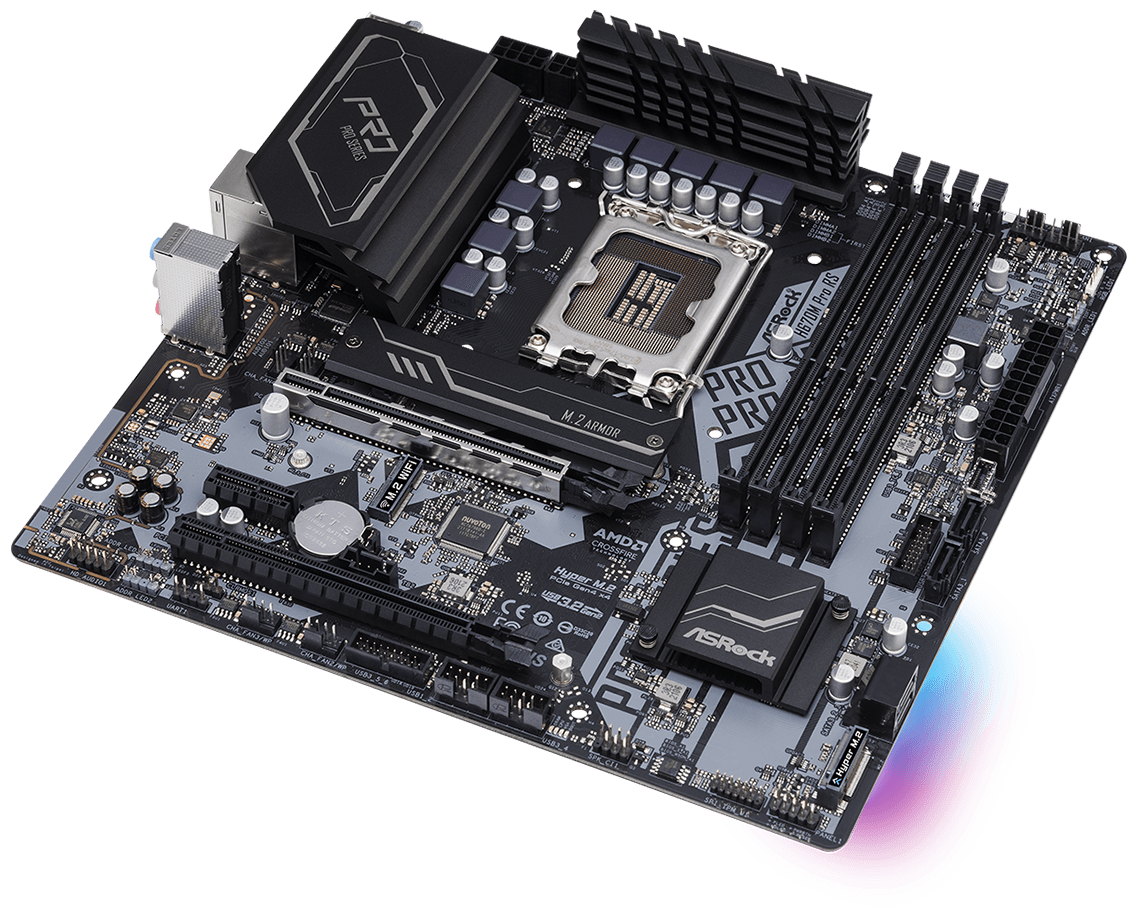 Материнская плата Asrock H670M PRO RS, Soc-1700, mATX - фото №2