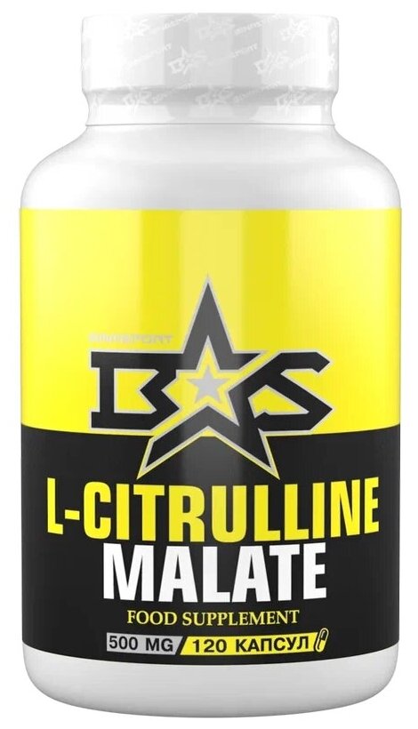 Л-Цитруллин малат 2:1 в капсулах Binasport "L-Citrulline Malate" 500 мг 120 капс.