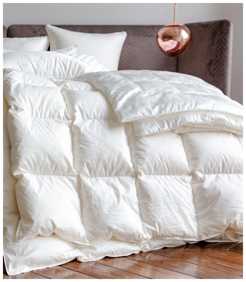 Одеяло пуховое евро ,натуральный гусиный ПУХ 100% , облегченное - фотография № 1