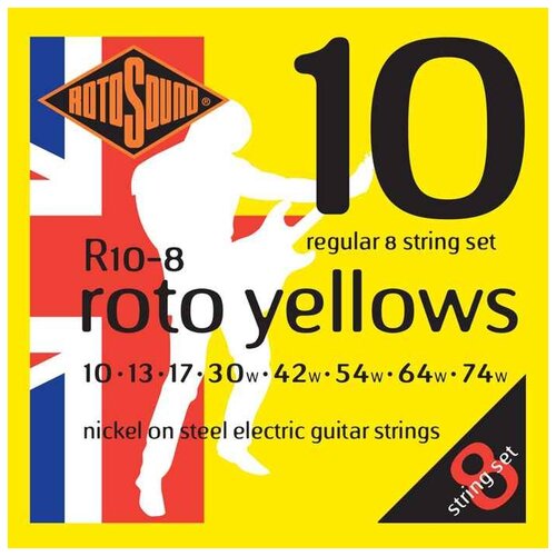 Набор струн Rotosound ROTO YELLOWS R10-8, 1 уп. набор струн rotosound roto yellows r10 1 уп