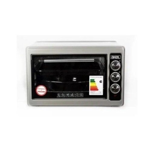Электродуховка AKEL AF-740 цвет серебристый металлик 36 л 1 противень ТЭН повышенной мощности гриль таймер терморегулятор 821000₽
