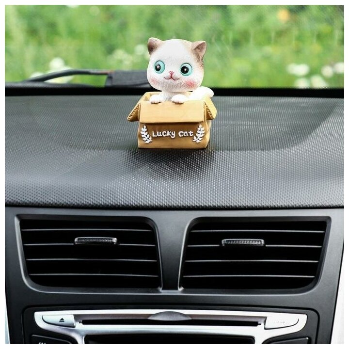 Счастливый кот на панель авто качающий головой СП23 5398175