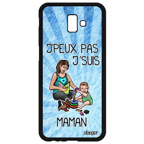 фото Защитный чехол на смартфон // samsung galaxy j6 plus 2018 // "не могу - стала мамой!" принт карикатура, utaupia, голубой