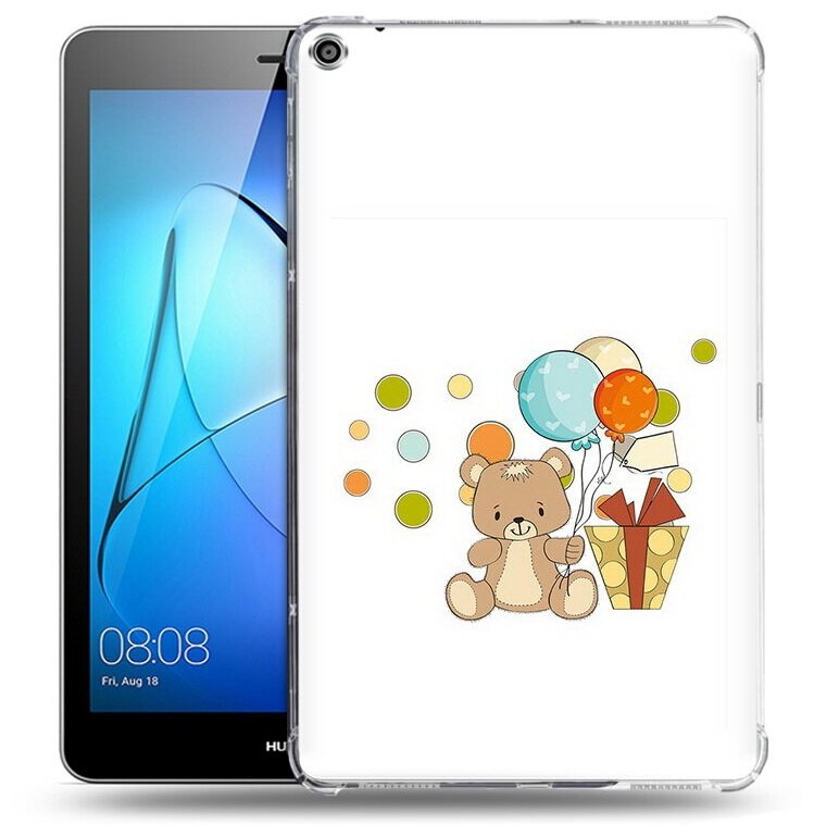 Чехол задняя-панель-накладка-бампер MyPads медвеженок с подарком для Huawei MediaPad T3 8.0 LTE (KOB-L09/W09) противоударный
