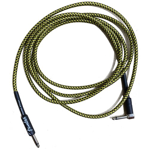 Аудио кабель для музыкального оборудования инструментальный Jack 6,3 M - Jack 6,3 M угловой, 3м, желтый