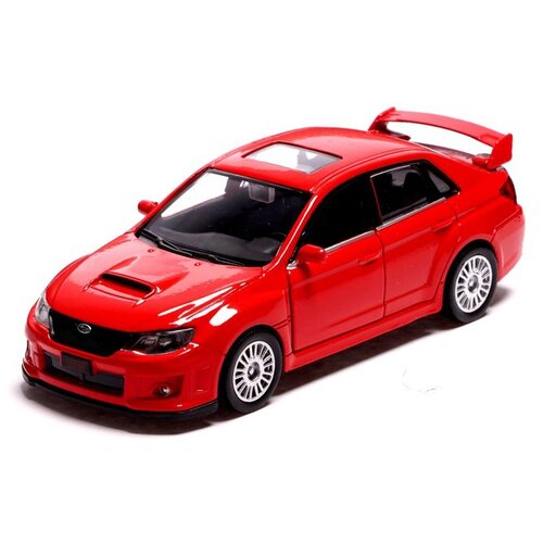 Автоград Машина металлическая SUBARU WRX STI, 1:32, инерция, открываются двери, цвет красный welly 1 36 subaru impreza wrx sti alloy diecast car collection toy nex new exploration of models package gift