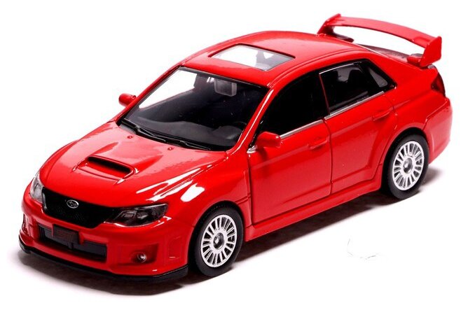 Машина металлическая Subaru WRX Sti, 1:32, инерция, открываются двери, цвет красный Автоград 7335832 .